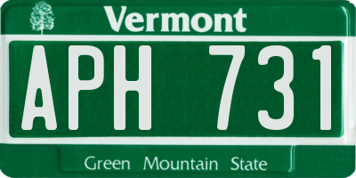 VT license plate APH731