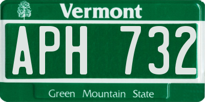 VT license plate APH732