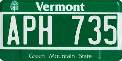 VT license plate APH735