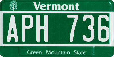 VT license plate APH736