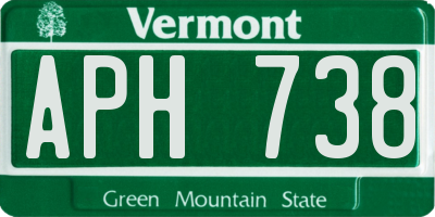 VT license plate APH738