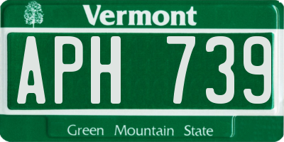 VT license plate APH739