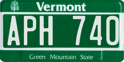 VT license plate APH740