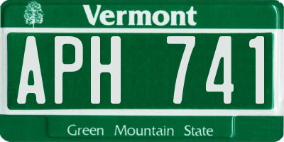 VT license plate APH741