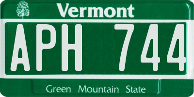 VT license plate APH744