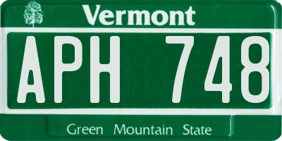 VT license plate APH748