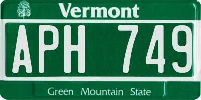 VT license plate APH749