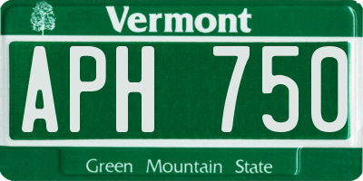 VT license plate APH750