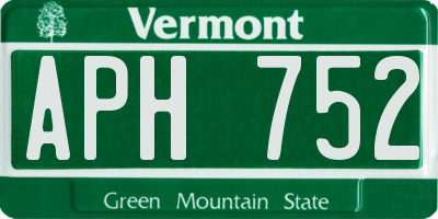 VT license plate APH752