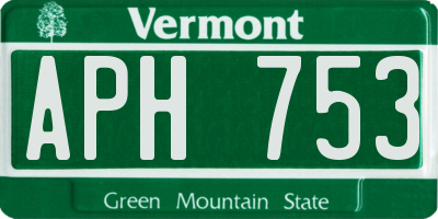 VT license plate APH753