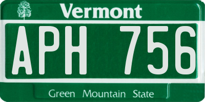 VT license plate APH756