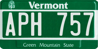 VT license plate APH757