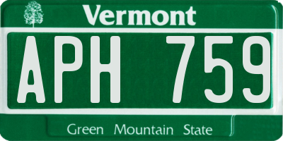 VT license plate APH759