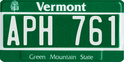 VT license plate APH761
