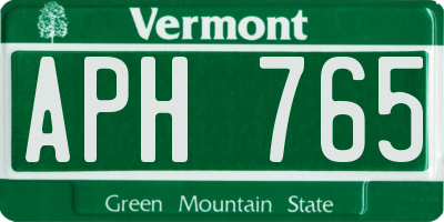 VT license plate APH765
