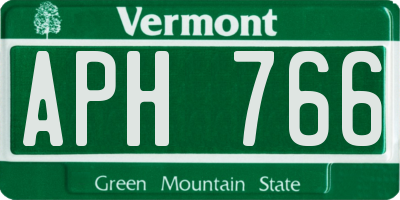 VT license plate APH766