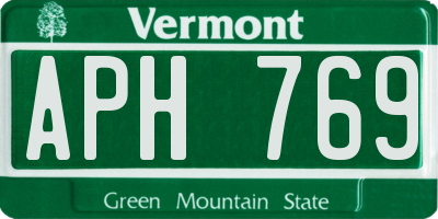 VT license plate APH769