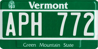 VT license plate APH772