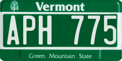 VT license plate APH775