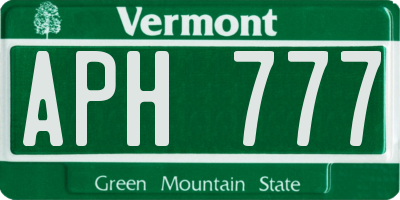 VT license plate APH777