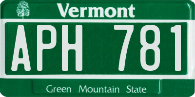 VT license plate APH781