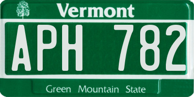 VT license plate APH782