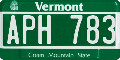 VT license plate APH783
