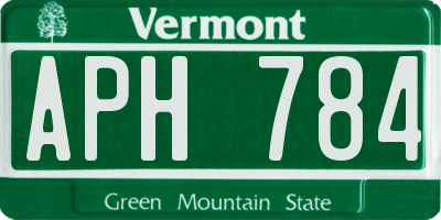 VT license plate APH784