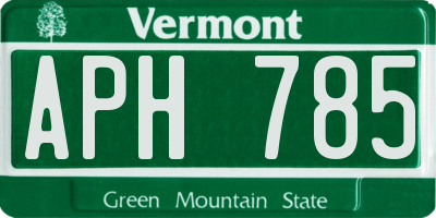 VT license plate APH785