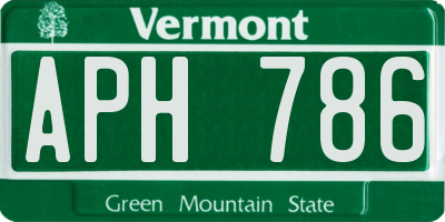 VT license plate APH786
