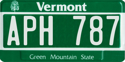 VT license plate APH787