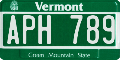 VT license plate APH789