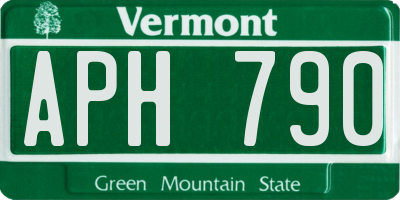 VT license plate APH790