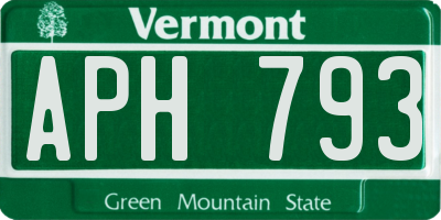 VT license plate APH793