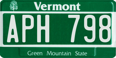 VT license plate APH798