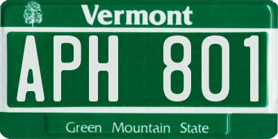 VT license plate APH801