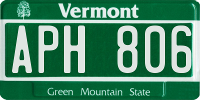 VT license plate APH806