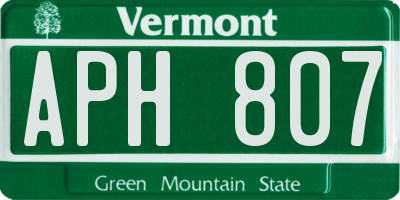 VT license plate APH807