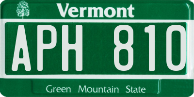 VT license plate APH810
