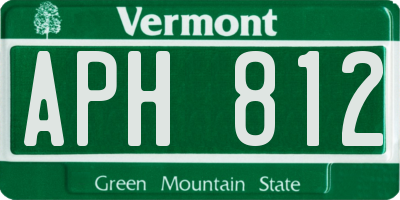 VT license plate APH812