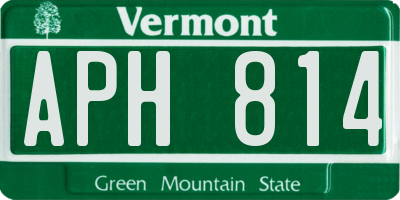 VT license plate APH814