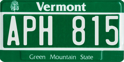 VT license plate APH815