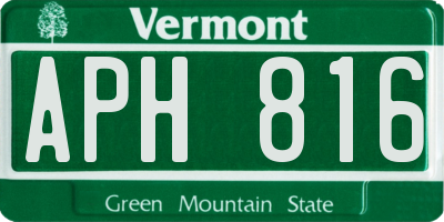 VT license plate APH816