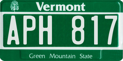 VT license plate APH817