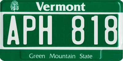VT license plate APH818