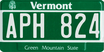 VT license plate APH824