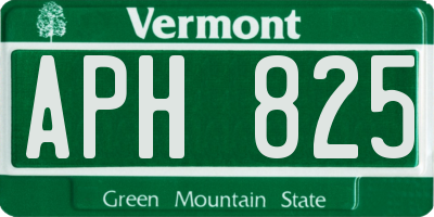 VT license plate APH825