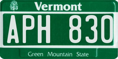 VT license plate APH830