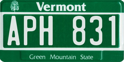 VT license plate APH831