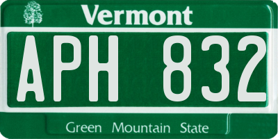 VT license plate APH832